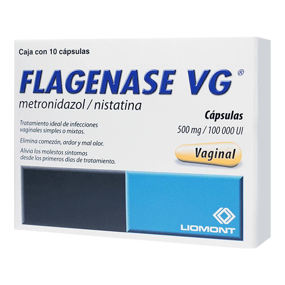 Liomont · Flagenase vg cápsulas 500 mg / 100,000 ui (10 g)