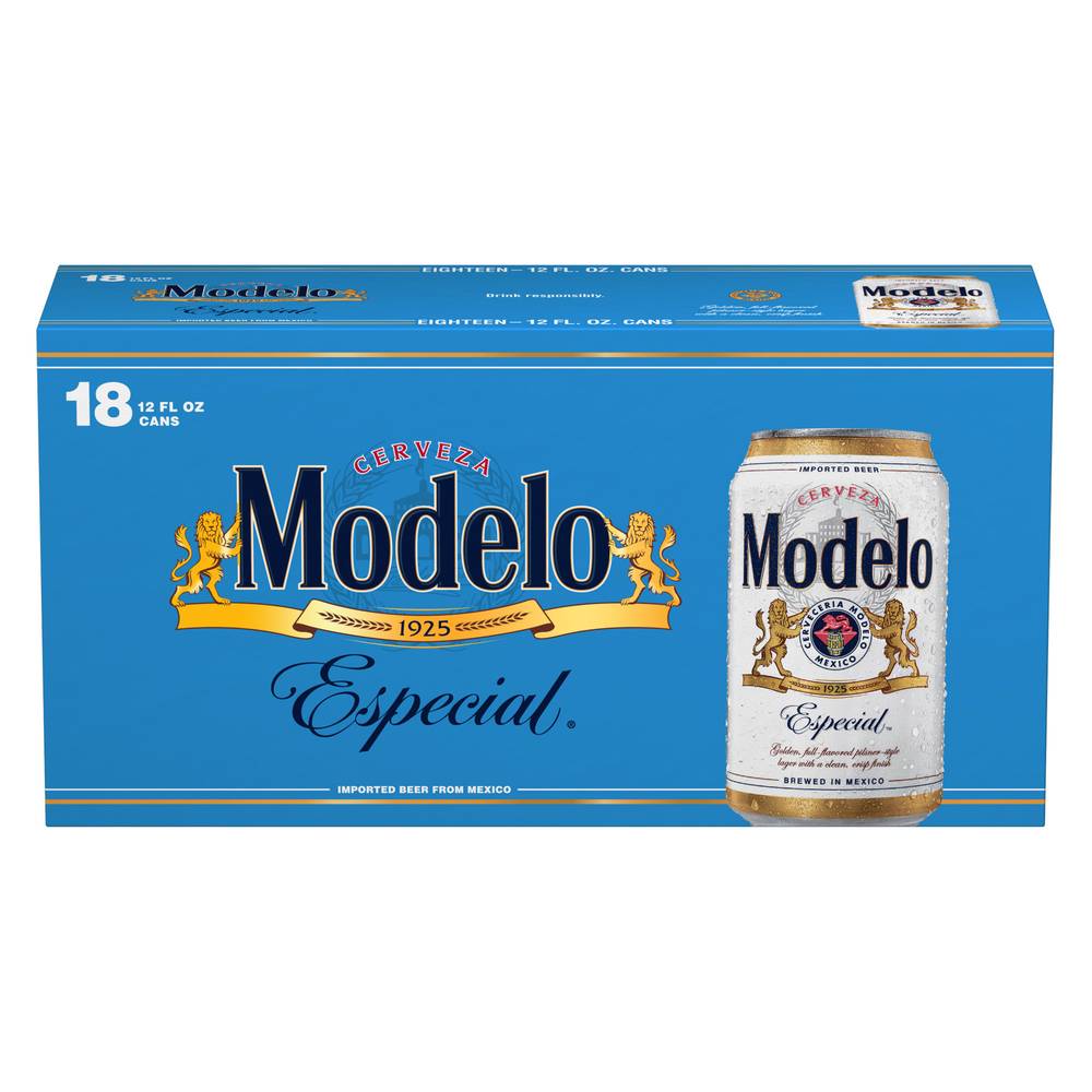 Modelo Especial Mexican Lager Beer Cans - 12 fl oz, 18 pk
