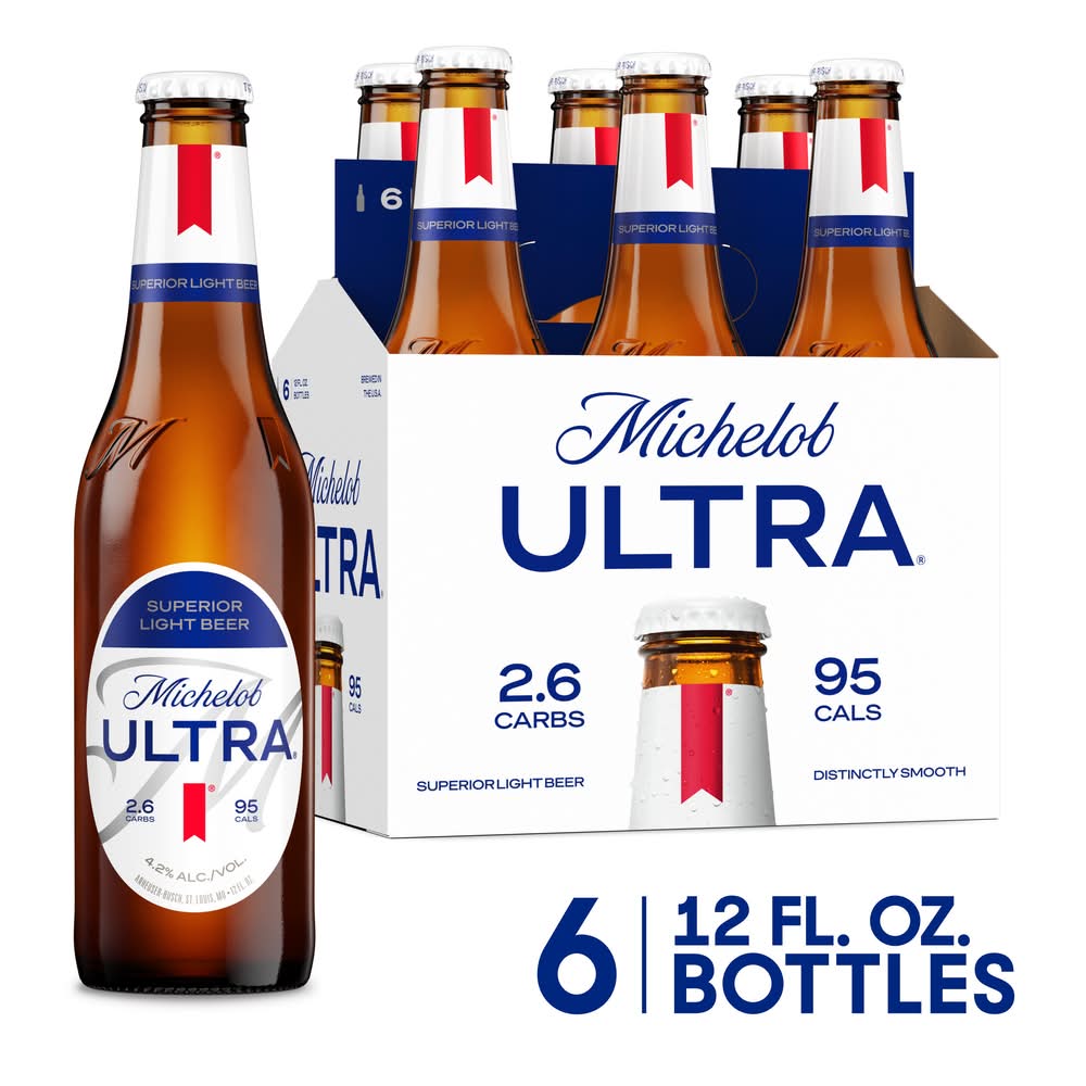 Michelob Ultra Superior Light American Lager Beer (6 x 12 fl oz)