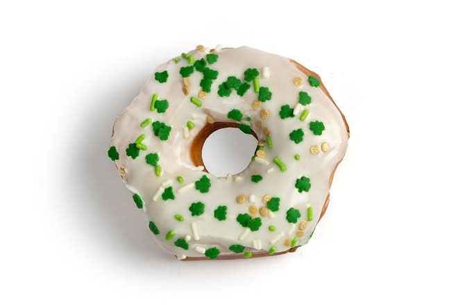 St. Patrick's White Iced with Shamrock Sprinkles