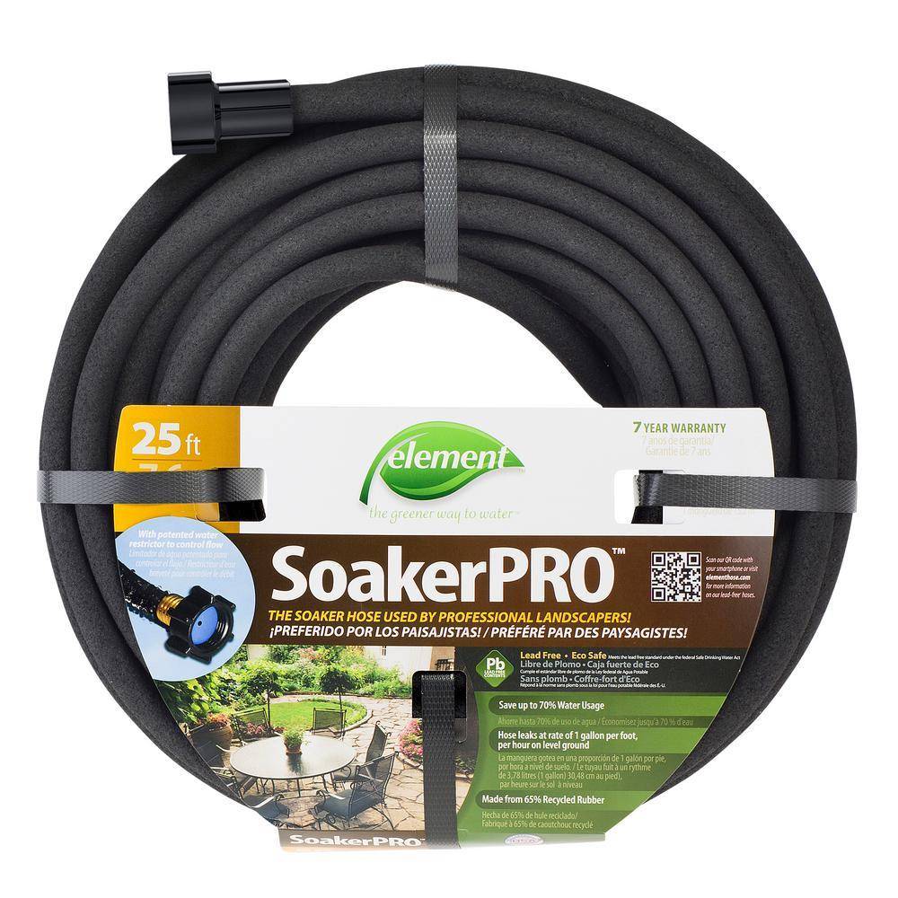 Element 3/8-in x 25-ft Kink Free Rubber Black Soaker Hose | ELSP38025CC