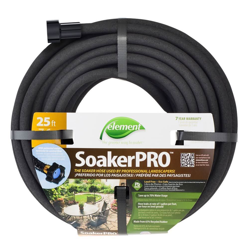 Element 3/8-in x 25-ft Kink Free Rubber Black Soaker Hose
