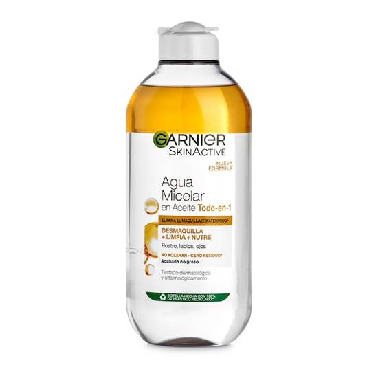 Agua micelar en aceite Garnier bote 400 ml