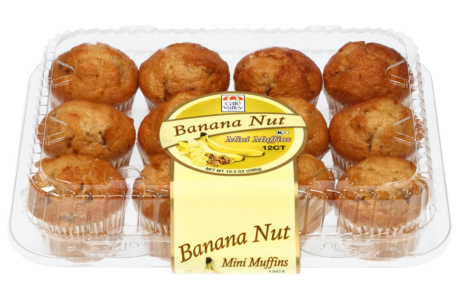 Café Valley Mini Muffins, Banana Nut (10.5 oz, 12 ct)