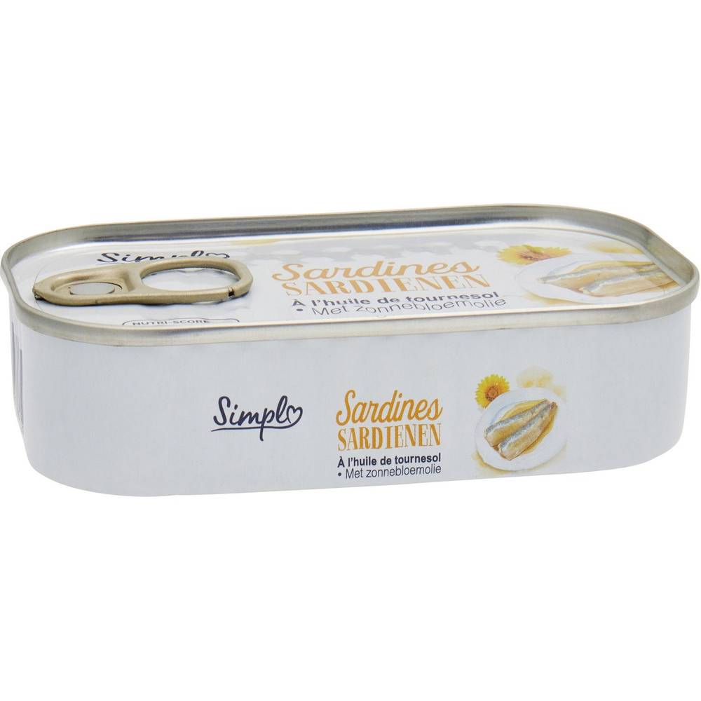 Sardines à l'huile de tournesol CARREFOUR SIMPL - la boite de 125g