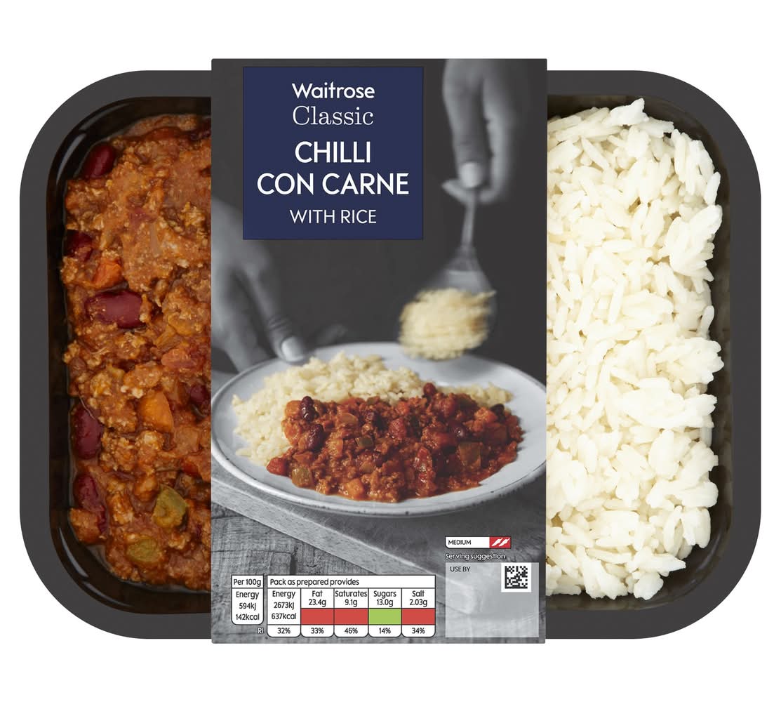 Waitrose & Partners Chilli Con Carne & Rice Ready Meal (450g)