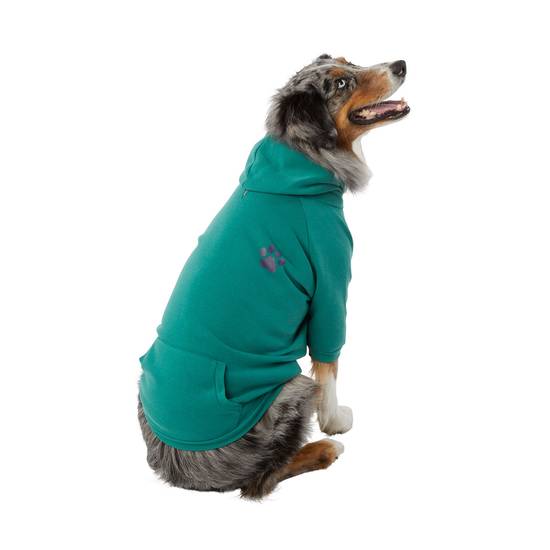 Top Paw® Paw Print Dog Hoodie (Color: Green, Size: X Large)