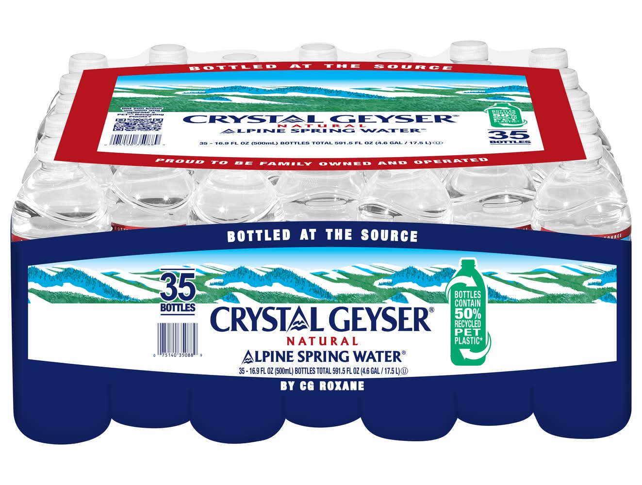 Crystal Geyser Natural Alpine Spring Water (35 x 16.9 fl oz)