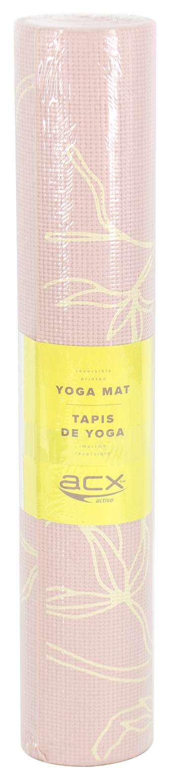 ACX Active Printed Yoga Mat, Light Pink