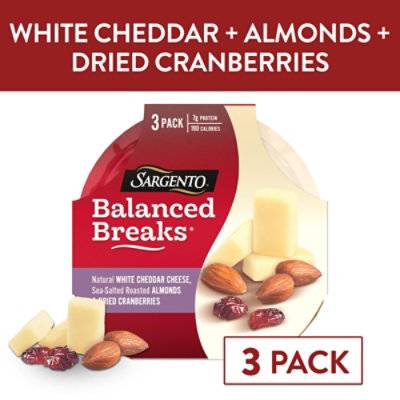 Sargento Balanced Breaks White Cheddar Almonds & Cranberries Snacks (3 ct)