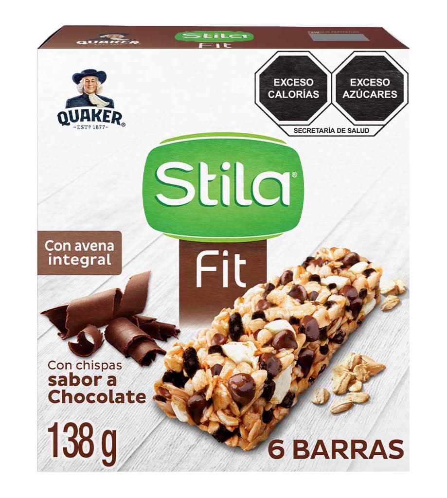 Quaker · Stila fit barra con avena, chocolate (6 x 23 g)