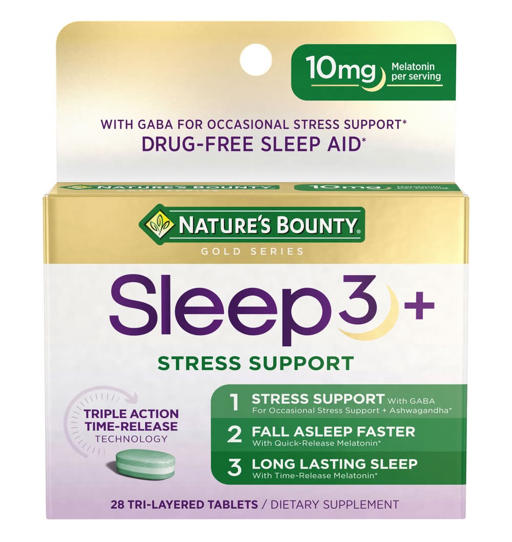 Nature's Bounty Sleep3+ Stress Support Tri-Layer Sleep Aid (3.2 oz)