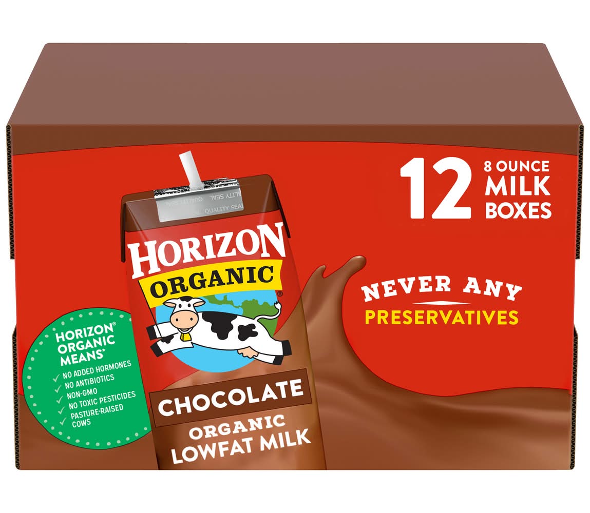 Horizon Organic Lowfat Milk, Chocolate (12 x 8 fl oz)