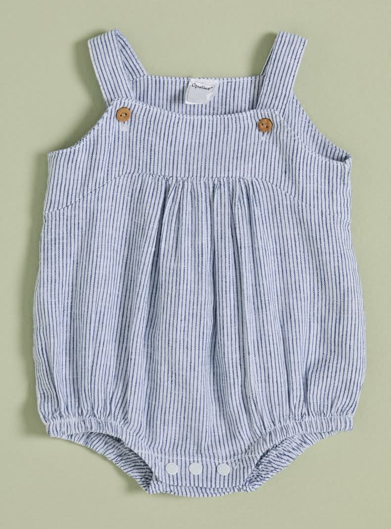 Opaline · Enterito infantil tipo jardinera con rayas - 12-18 Meses - Diseño 1