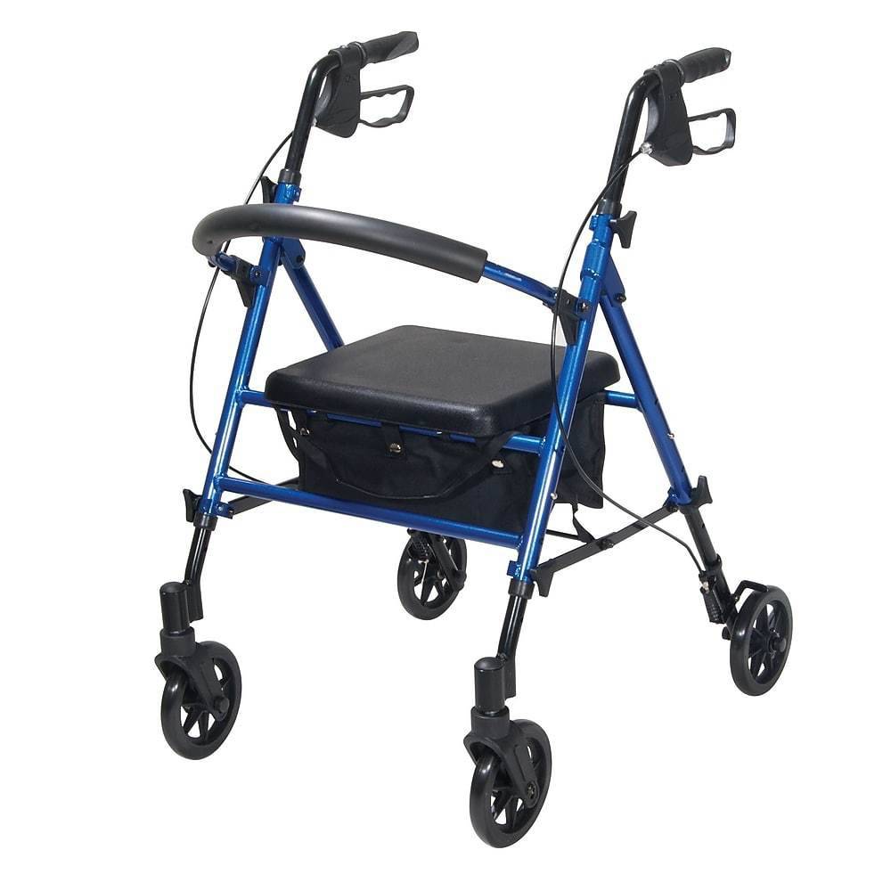 Drive Medical Adjustable Height Rollator With 6" Wheels, Blue Delivery