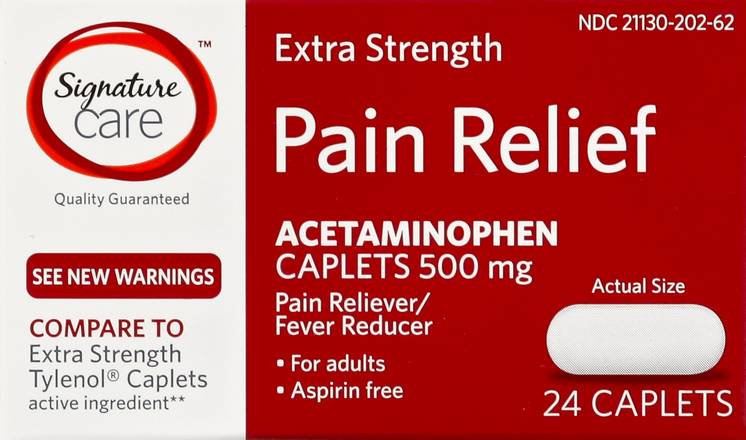 Signature Care Pain Relief Extra Strength Caplets(24 ct )