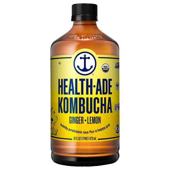 Health-Ade Kombucha Bubbly Probiotic Tea (16 fl oz) (ginger-lemon)