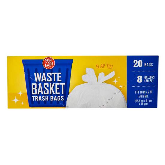 Big Win Wastebasket Trash Bags 8 gal (20 ct)