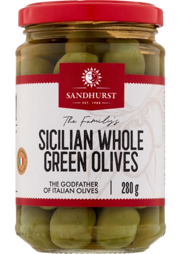 Sandhurst Fine Foods Sandhurst Olives Sicilian Green 280g