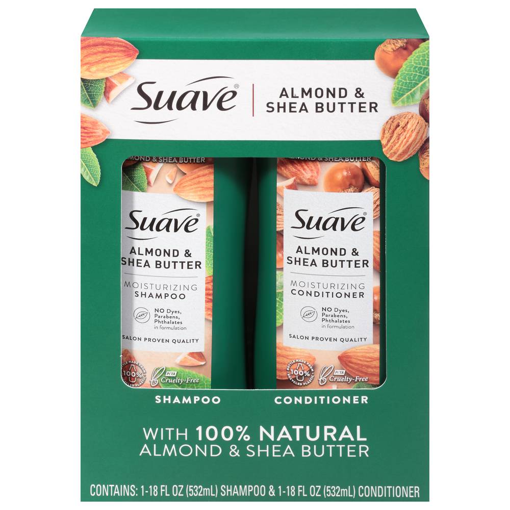 Suave Almond & Shea Butter Shampoo & Conditioner (36 fl oz, 2 ct)