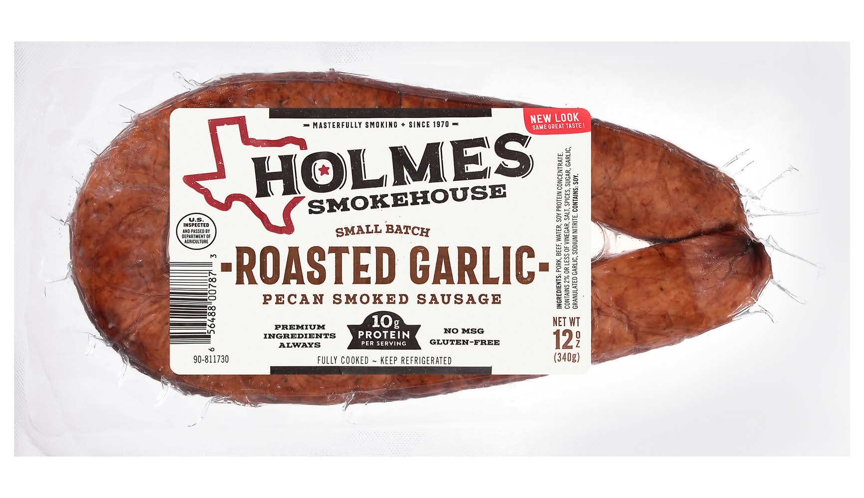 Holmes Smokehouse Pecan Smoked Garlic Small Batch Sausage (12 oz)