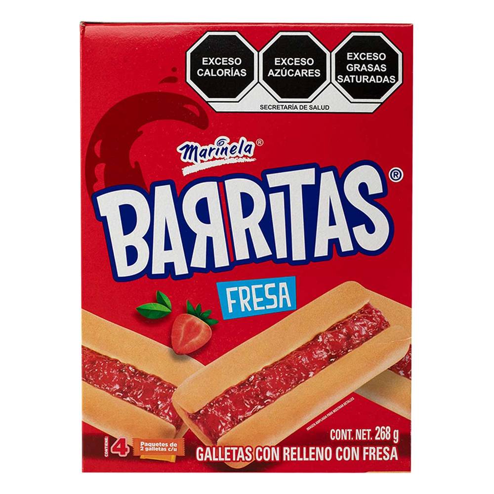 Marinela galleta barritas con relleno fresa (4 pack, 67 g)