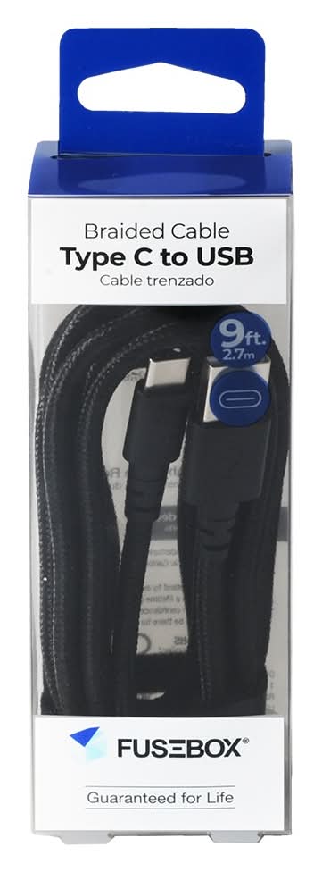 FuseBox Type-C to USB Braided Cable