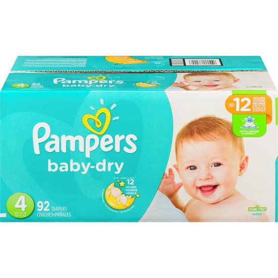 Pampers Baby-Dry Diapers Size 4 (92 units)