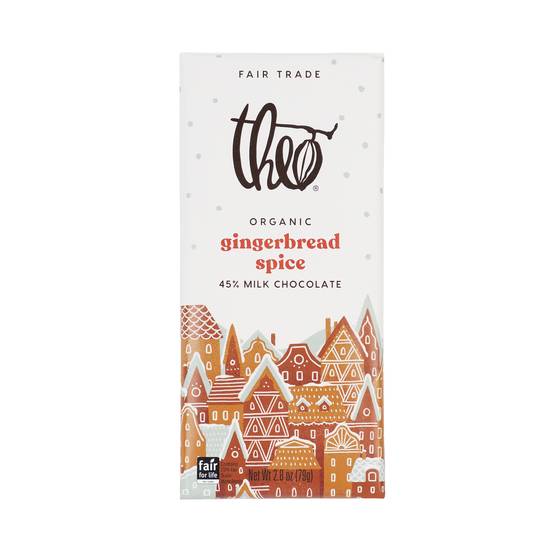Order Theo Holiday Gingerbread Spice - 45% Milk, 2.8 oz food online from Bartell Drugs store, BOTHELL on bringmethat.com