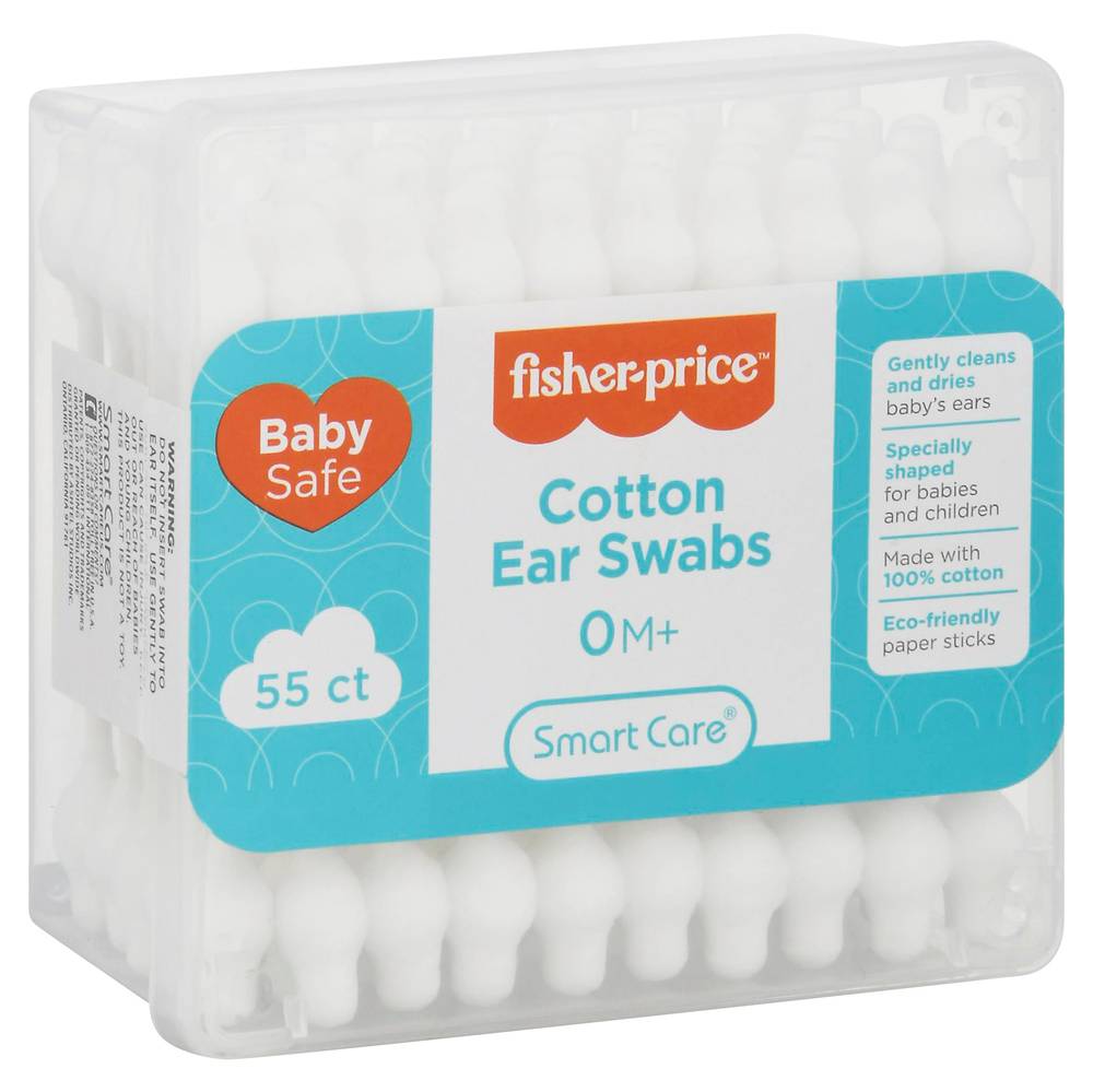 Fisher-Price Smart Care Cotton Ear Swabs 0+ Months (55 ct)