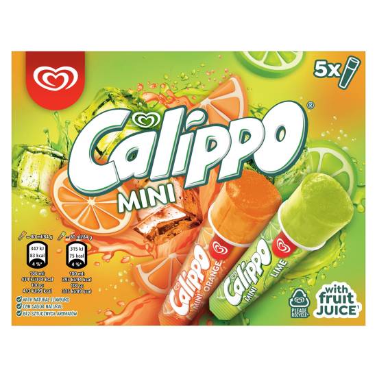 Calippo Mini Orange and Lime 5 X 400ml