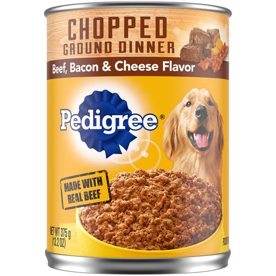 Pedigree Chopped Ground Dinner Beef, Bacon & Cheese Dog Food