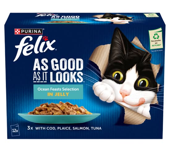 Felix As Good As It Looks Ocean Feasts Wet Cat Food (12 pack)