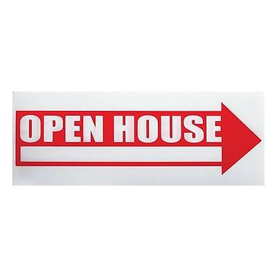 Cosco® Open House Sign, 6 x 17, Red and White (098057)