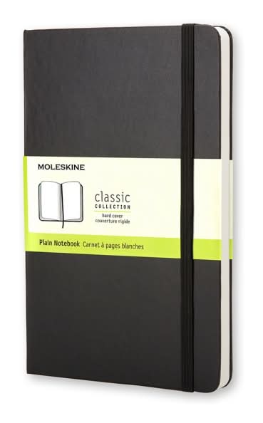 Moleskine Classic Hard Cover Notebook, 3-1/2" x 5-1/2", Unruled, 192 Pages, Black