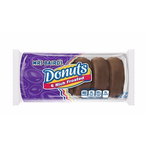Mrs Baird's Rich Chocolate Frosted Donuts 6 Count
