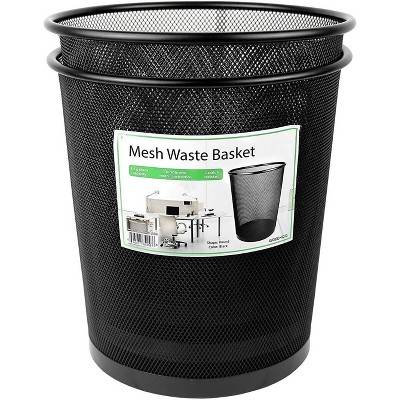 Greenco Small Trash Cans for Home or Office, 2-Pack - Black