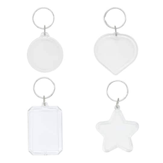 Mixed Shapes Clear Plastic Keychains, 16Ct. By Creatology