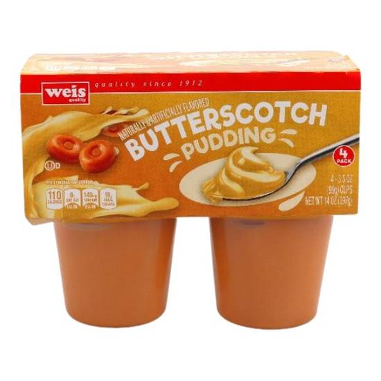 Weis Quality Pudding Butterscotch Flavored 4 Pack