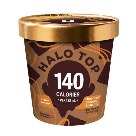 Halo Top Ice Cream, Chocolate-Caramel Brownie (473 ml)