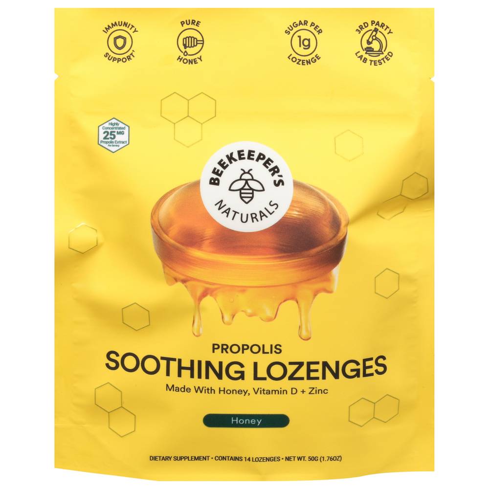 Beekeeper's Naturals Propolis Honey Soothing Lozenges (1.76 oz)