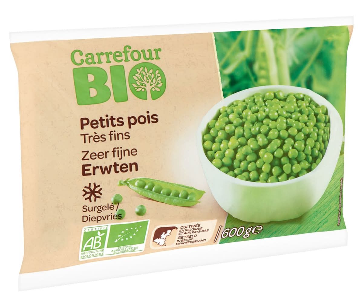 Carrefour Bio Petits Pois Très Fins 600 g