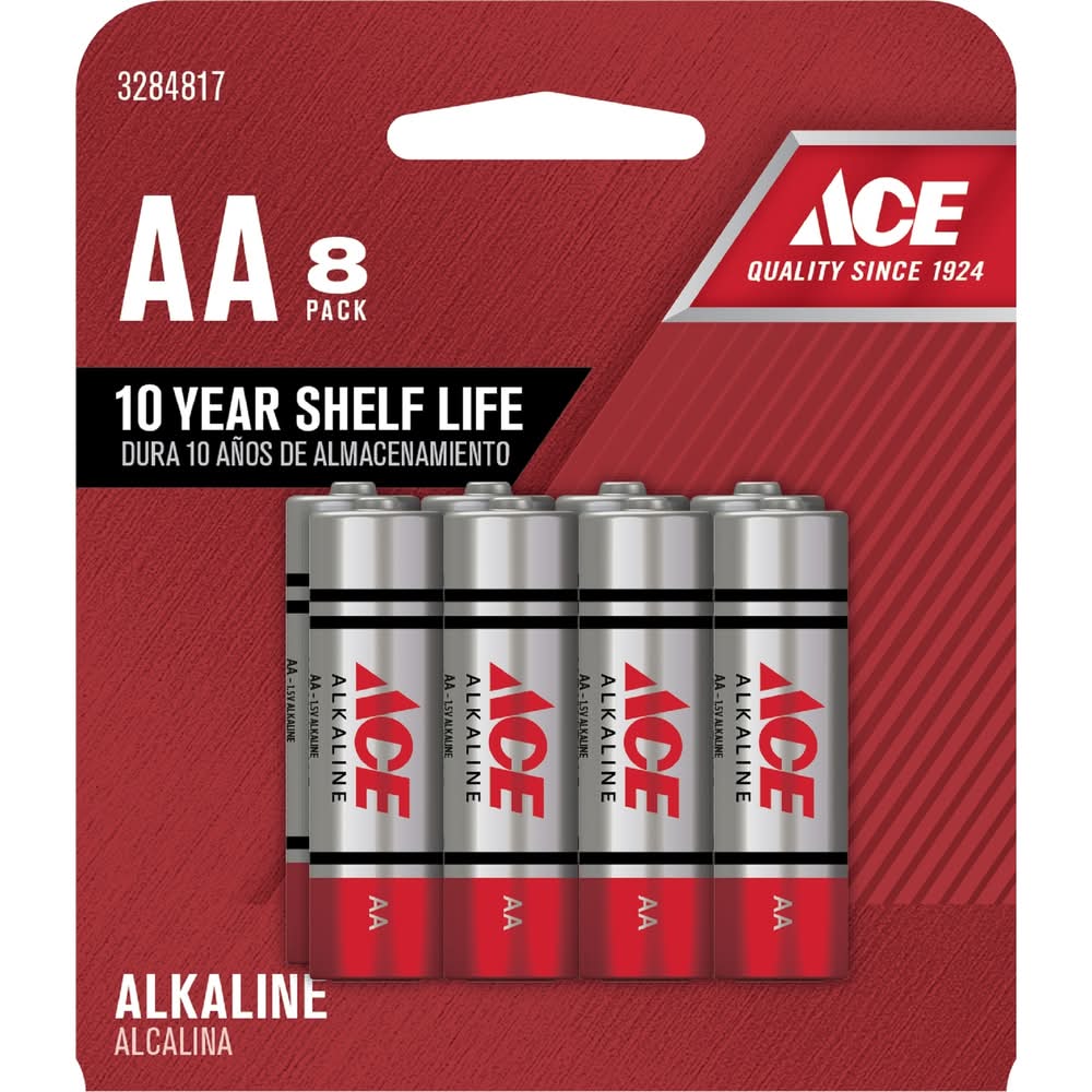 ACE Aa Alkaline Batteries 8 Pk Carded