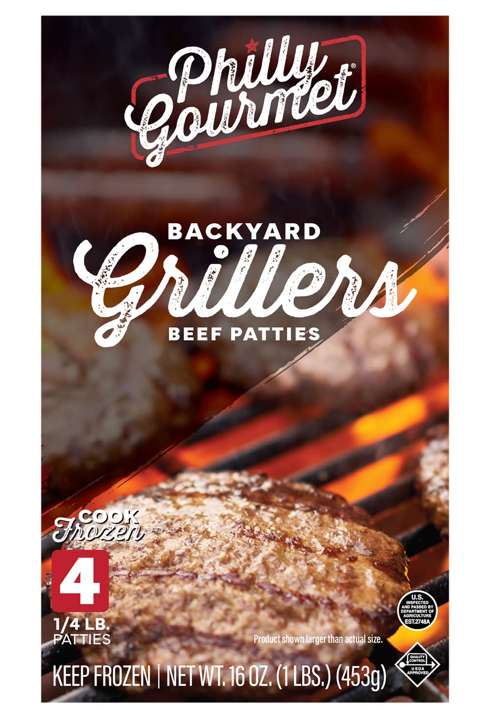 Philly Gourmet Backyard Grillers Beef Patties (16 oz, 4 ct)