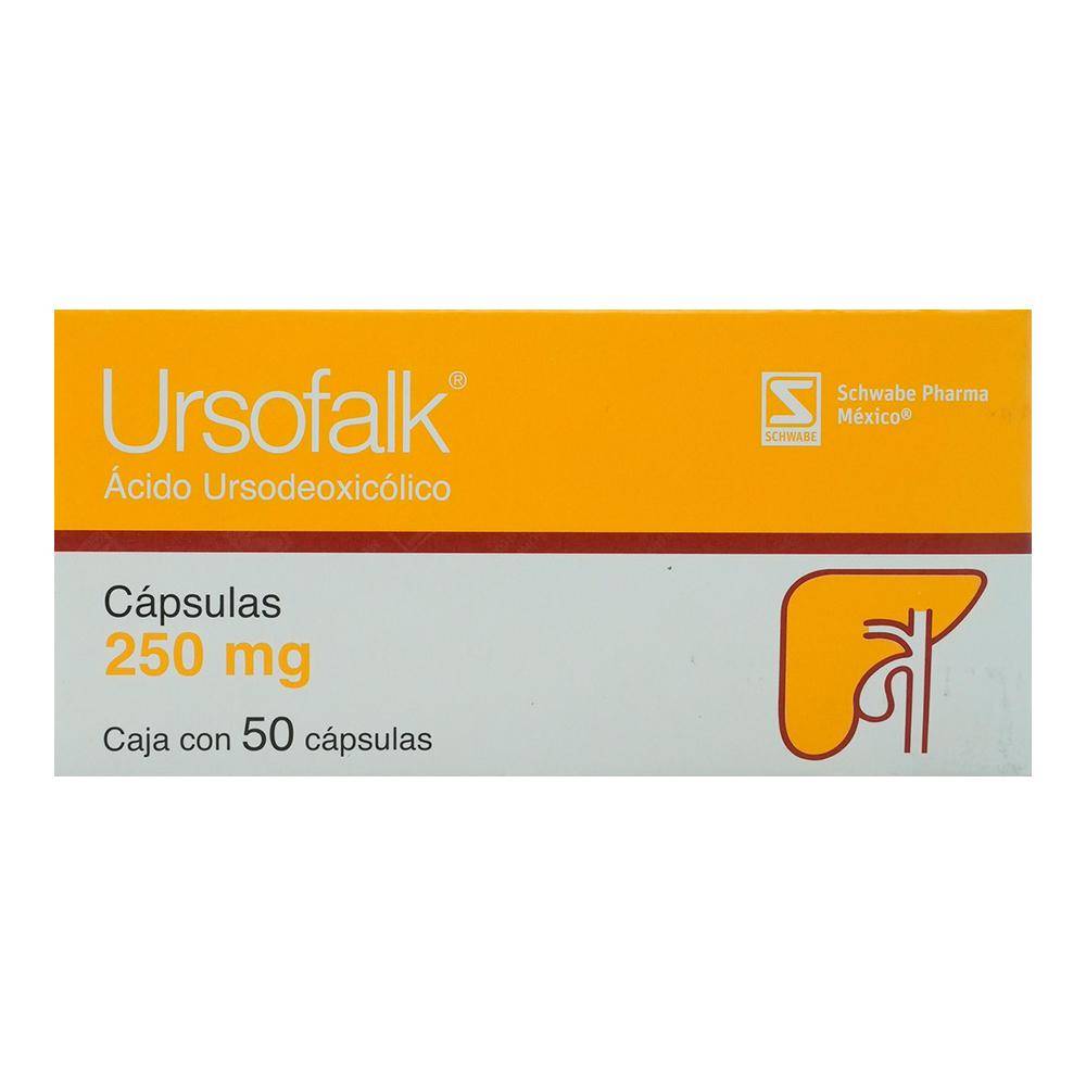 Schwabe ursofalk ácido ursodeoxicólico cápsulas 250 mg (50 piezas)