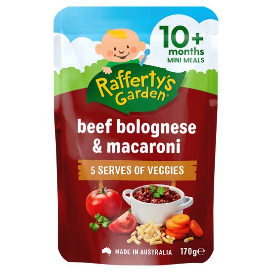 Rafferty's Garden Beef Bolognese & Macaroni Mini Meal Baby Food Pouch 10+ Months 170g