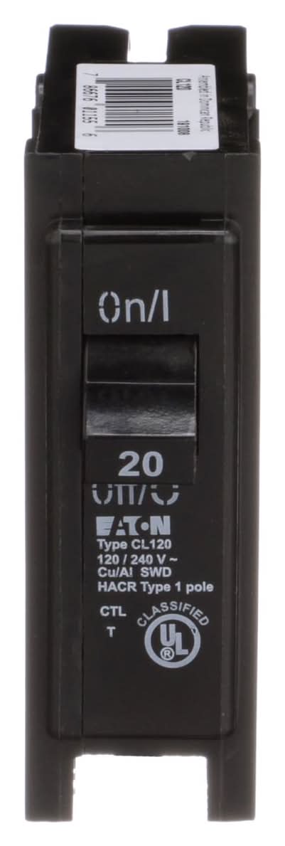 Eaton 20 Amps Plug In Single Pole Circuit Breaker