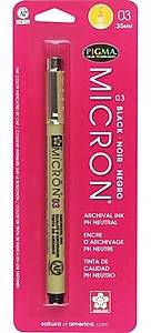 Pigma Micron 03 Classic Drawing Pen, Black, Each (30381)