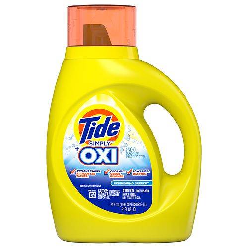 Tide Simply +Oxi Liquid Laundry Detergent, Refreshing Breeze - 31.0 fl oz