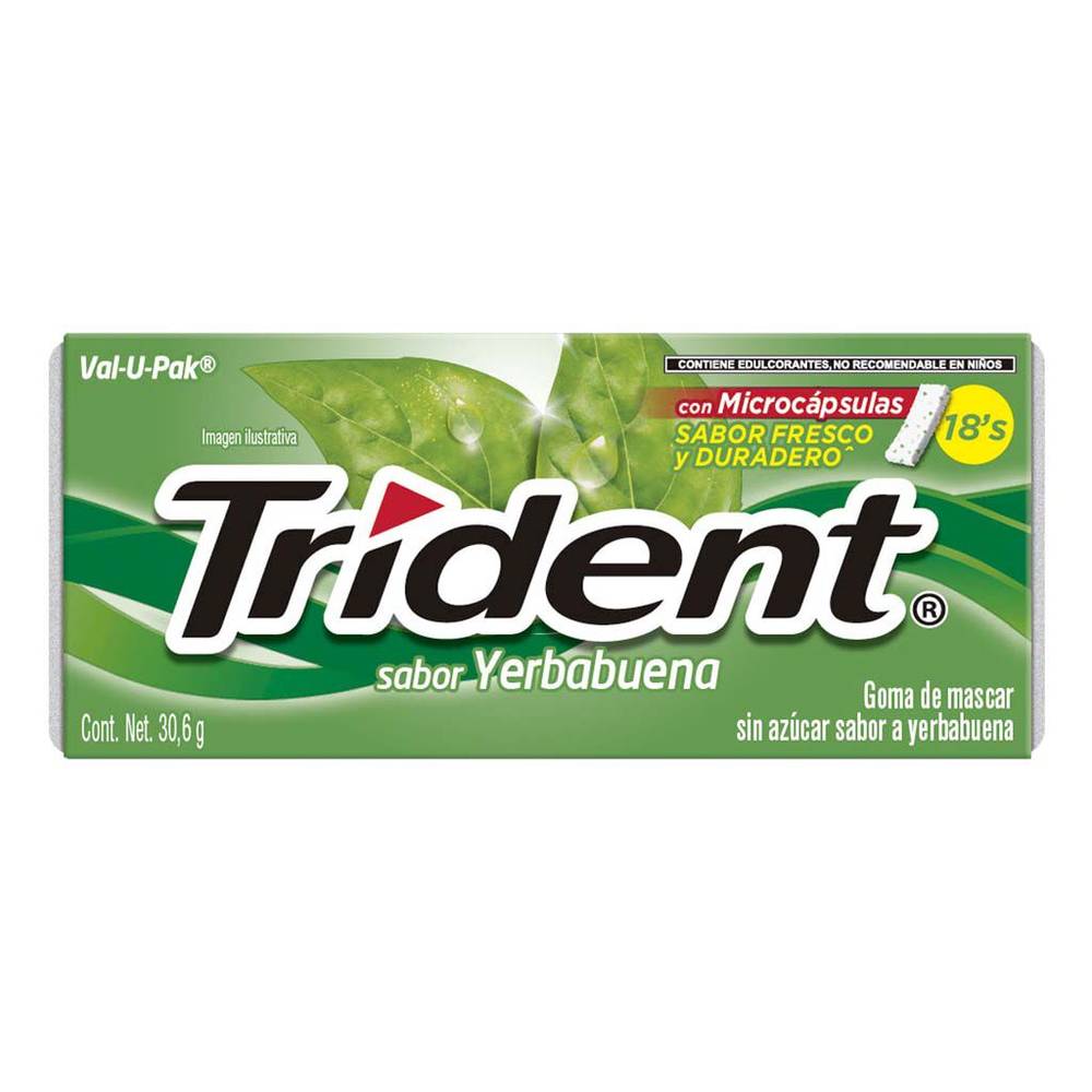 Trident goma de mascar (yerbabuena)